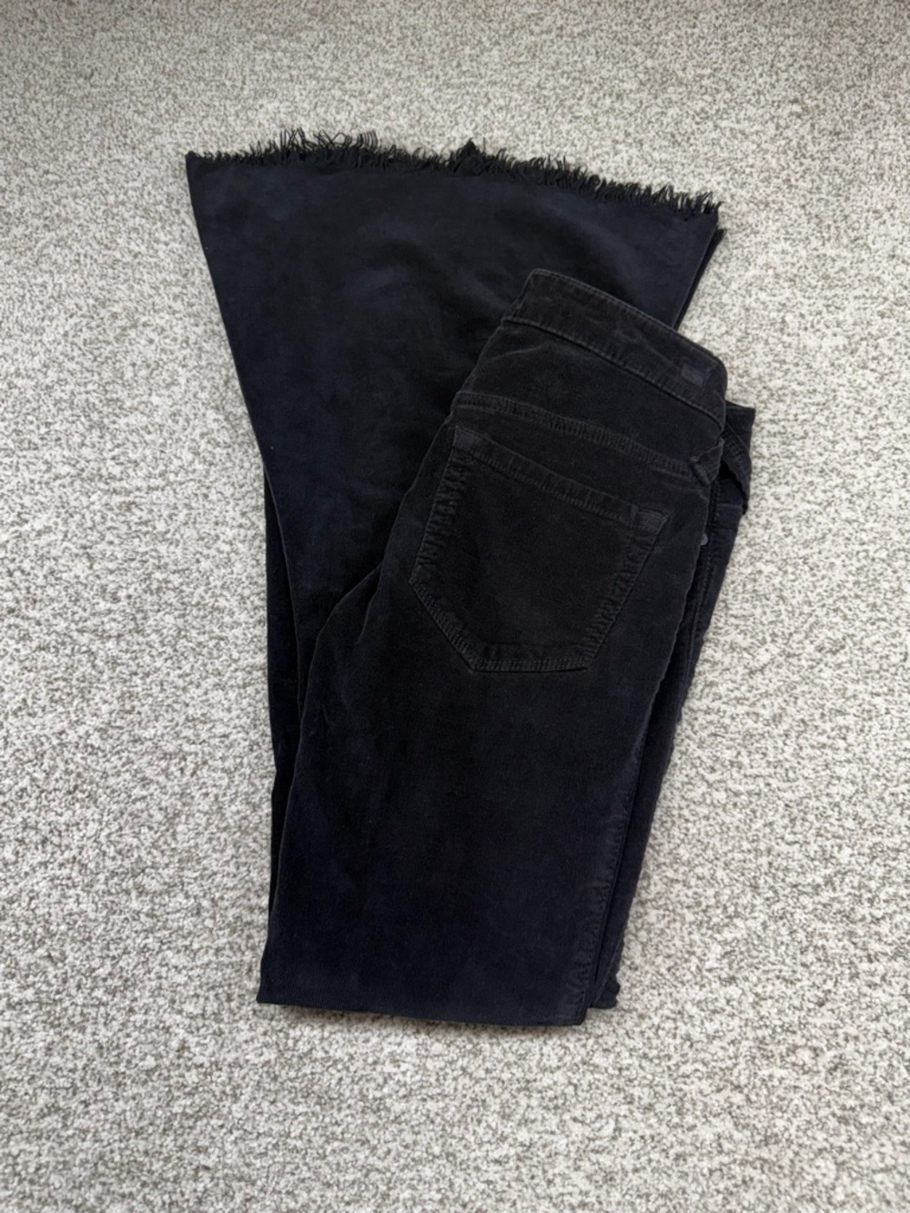 Women's Free People We The Free Pull-On Flare Black Corduroy Pants Size 25x30